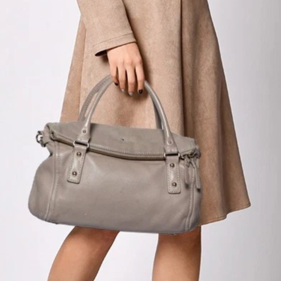 Retail $250 Kate Spade Cobble Hill Leslie Large Satchel Beige - Picture 1 of 15